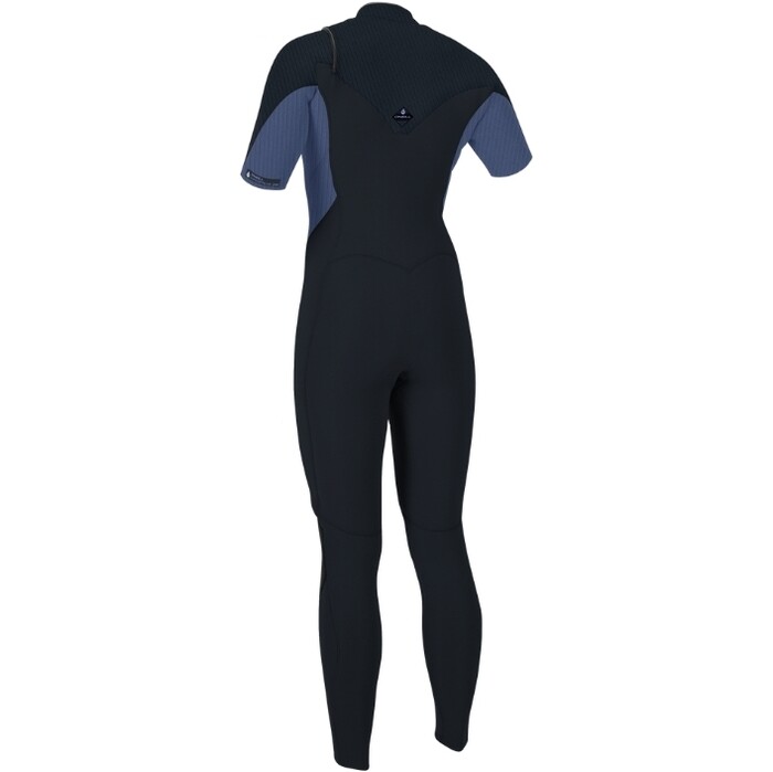 2024 O'Neill Womens Hyperfreak 2mm Chest Zip Short Sleeve Wetsuit 5612 - Carbon / Lilly